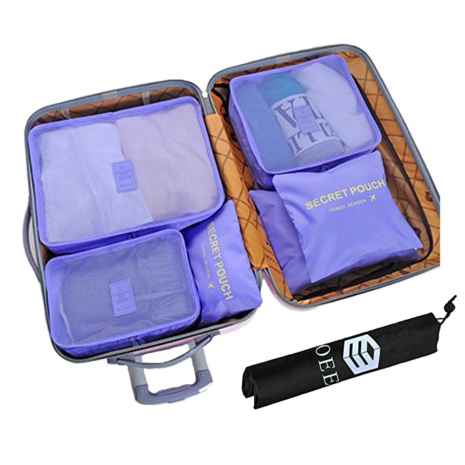 OEE 7 Set Travel Organizers Packing Cubes Luggage Organizers Compression Pouches With Shoes Bag
