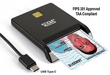 SGT111-8c Corporate and Govt/DOD PIV PIV-I CAC CIV TWIC FRAC EMV CAC FIPS 201 TAA Compliant ISO 7816 Smart Card and Credit Card Reader with USB Type-C connector