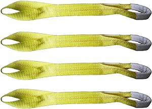 2 Inches High Strength Reinforced Soft Loop,Motorcycle Tie Down Straps,11000Lbs Breaking Strength 4 Pack-Yellow