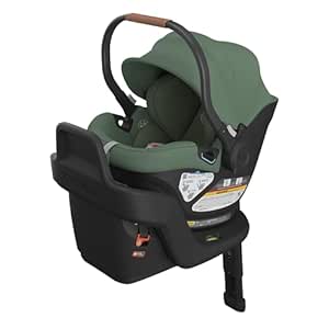 UPPAbaby Aria Lightweight Infant Car Seat/Just Under 6 lbs for Easy Portability/Base with Load Leg   Infant Insert Included/Direct Stroller Attachment/Gwen (Green/Saddle Leather)