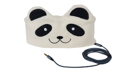 CozyPhones Headband Headphones - Super Comfortable and Soft Fleece Headbands. Perfect for Travel and Home - PANDA