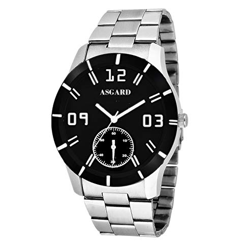 ASGARD® Royal Black Dial Chain Watch For Men, Boys-SIL-CHAIN-605