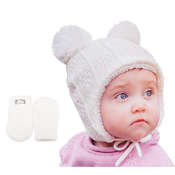 Twinklebelle Baby Kids Winter Beanie Hat Mittens Set