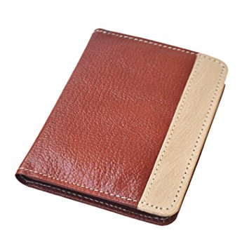 Modish Genuine Leather Bifold Multi Slot Card Holder - Color Option Available (Tan)