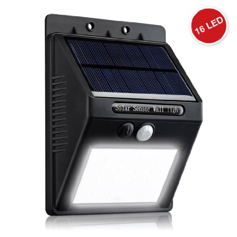 16 LED Solar Lights ZEEFO Outdoor Waterproof Wireless Solar Powered Night Light Motion Sensor Wall Light for Patio Deck Yard Driveway Fence Garden Security Light for Kids Nursery Bright Wall Lamp