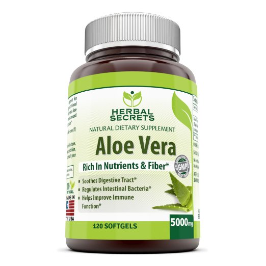 Herbal Secrets Aloe Vera 120 Softgels 5000 Mg
