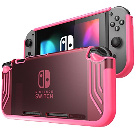 Mumba Nintendo Switch case, [Slimfit Series] Premium Slim Clear Hybrid Protective Case for Nintendo Switch 2017 release (Pink)