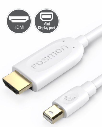 Fosmon Mini DisplayPort (MiniDP/mDP) to HDMI Adapter Cable for Apple MacBook, MacBook Pro, MacBook Air (1.8M / 6 Feet)