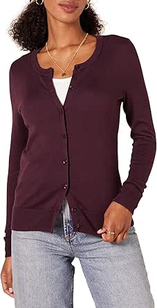 Amazon Essentials Women's Lightweight Crewneck Cardigan Sweater (Available in Plus Size)