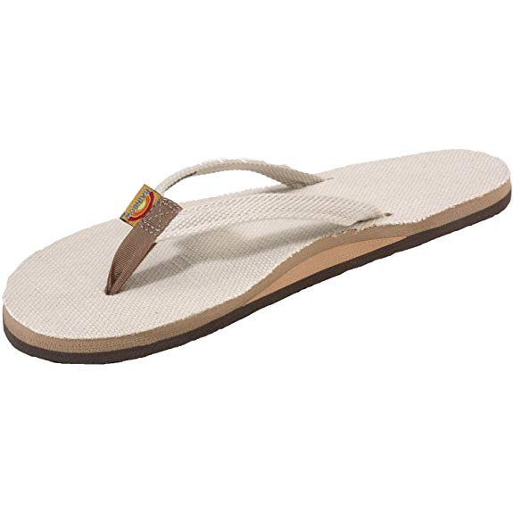 Rainbow Sandals Women's Single Layer Hemp w/Narrow Strap Black Ladies 10/9.5-10.5 B(M) US