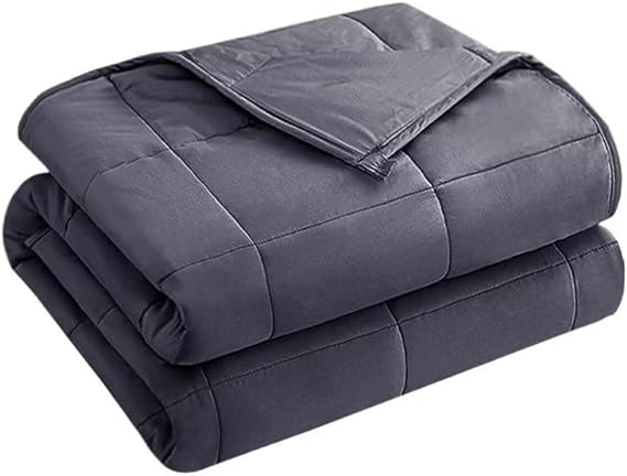 Yescool Weighted Blanket for Adults (20 lbs, 60” x 80”, Grey) Cooling Heavy Blanket for Sleeping Perfect for 190-210 lbs, Queen Size Breathable Blanket with Premium Glass Bead