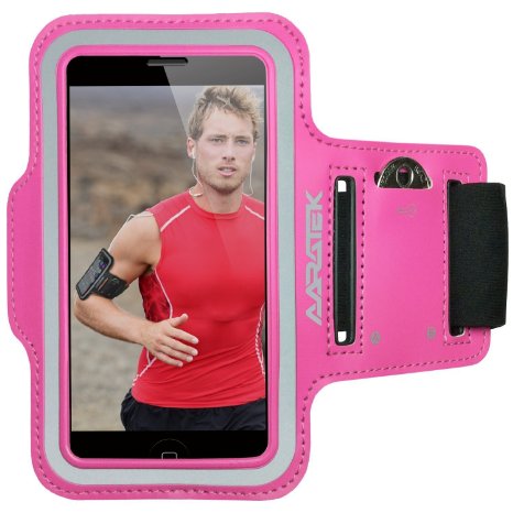 AARATEK Pro Sport Armband for iPhone 6,6s, Galaxy S6,S5,S4, iPods... (Pink) - Rated #1 - Best for running, workouts, cycling, fitness, or any activity outside or in the gym!