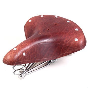 Vintage Classic Comfort Leather Touring Low Rider Bicycle Bike Cycling Saddle Seat Coffee