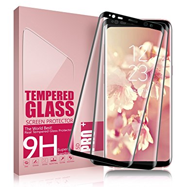 Galaxy S8 Plus Screen Protector Aonsen,Full Screen Coverage (2 Pack Black) Scratch Resistant Ultra HD Clear Tempered Glass Screen Protector for Galaxy S8 Plus