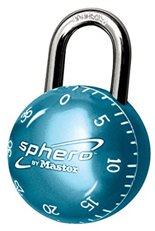 Master Lock 2075DAST Sphero Combination Lock, Light Blue, Red, Purple, Blue,or Black 1-Pack