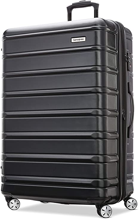 Samsonite Omni 2 Hardside Expandable Luggage with Spinner Wheels, Midnight Black, Checked-Large 28-Inch