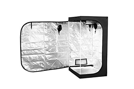 MELONFARM 32"x32"x63" Mylar Hydroponic Grow Tent for Indoor Plant Growing with Removable Floor Tray