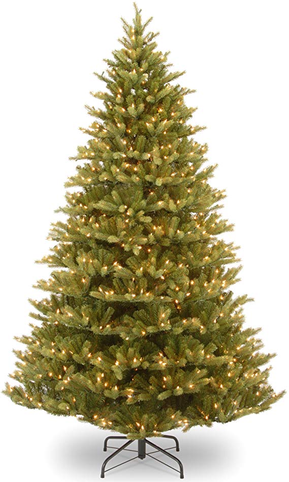 National Tree 7.5 Foot "Feel-Real" Normandy Fir Tree with 1000 Clear Lights, Hinged (PENM1-310-75)