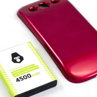[4550mAh Tested Capacity] Gorilla Gadgets 4500mAh Extended Life Battery for Samsung Galaxy S3 with NFC   Red Back Cover [Compatible with Samsung Galaxy S III GT-i9300, AT&T Samsung Galaxy S3 Samsung i747, Verizon Samsung Galaxy S3 Samsung i535, T-mobile Samsung Galaxy S3 Samsung T999, U.S. Cellular Samsung Galaxy S3 R530, and Sprint Samsung Galaxy S3 Samsung L710]