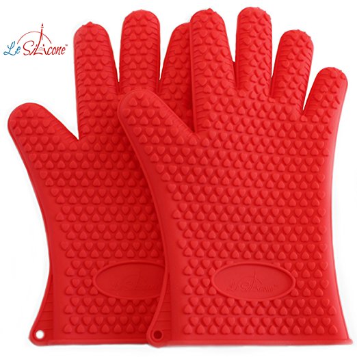 Le Silicone, Set of 2 Heat Resistant Baking and Grilling Gloves
