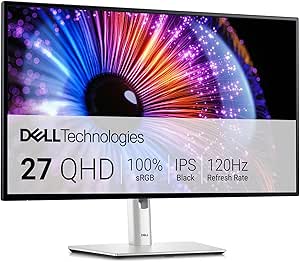 Dell U2724DE UltraSharp Thunderbolt 27" QHD (2560x1440) Écran PC, 120Hz, IPS Black, 5ms, 98% DCI-P3, 2X Thunderbolt, 2X USB-C, 2X DisplayPort, HDMI, 4X USB, RJ45, Garantie 3 Ans, Argent