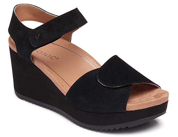 Vionic Women's Hoola Astrid II Wedges - Adjustable Sandals with Concealed Orthotic Arch Support