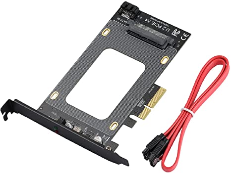 MZHOU U.2 PCIE Expansion Card - SFF-8639 to SSD Adapter Card PCI-E 3.0 X4 SATA Adapter - High Power Self-Powered The NVME Standard Protocol Supports WIN7/8/10/32/MAC/Linux