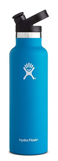 Hydro Flask 21 oz Vacuum Insulated Stainless Steel Water Bottle, Standard Mouth w/Sport Cap