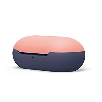 elago Silicone Case Designed for Galaxy Buds Plus Case (2020) / Galaxy Buds Case (2019) - (Top - Peach/Bottom - Jean Indigo)