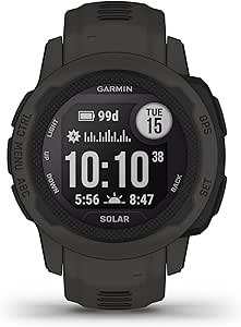 Garmin Instinct 2S Solar, Smaller-Sized GPS Outdoor Watch, Solar Charging Capabilities, Multi-GNSS Support, Tracback Routing, Graphite, 40 MM (Renewed)