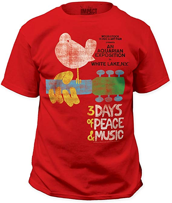 Woodstock Music Festival Woodstock Poster Print Men's Classic Cotton Shirt