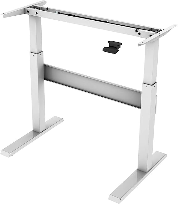 Allcam GDF03MW Gas-assisted Height Adjustable Standing Desk Frame/Sit-stand Table in White (frame only)