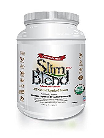 Slim Blend PRO - 840 grams of Vegan Protein Powder, 32  Organic Superfoods, Plant Based, **Non-GMO, Gluten Free, Dairy Free, Cholesterol Free, Soy Free, Whey Free, Nutritional Shake