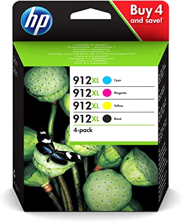 HP 3YP34AE 912XL High Yield Original Ink Cartridge, Black/Cyan/Magenta/Yellow, Multipack