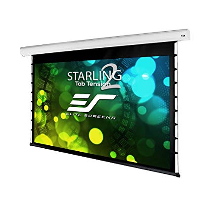 Elite Screens Starling Tab-Tension 2, 150" 16:9, 6" Drop, Tensioned Electric Motorized Projector Screen, STT150XWH2-E6