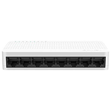 Tenda 8 Port Fast Ethernet Unmanaged Switch，10/100Mbps Desktop Ethernet Splitter, Ethernet Hub, Plug and Play(S108)