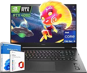 HP OMEN 17 Gaming Laptop 2024, 17.3" 2K QHD IPS 165HZ Display, 13th Gen Intel 24-Core i9-13900HX, 64GB DDR5 RAM, 4TB SSD, GeForce RTX 4080, Backlit, Microsoft Office Lifetime License & Windows 11 Pro