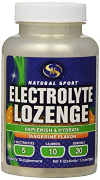 Natural Sport Electrolyte Lozenge Replenish & Hydrate Tangerine Flavor 60 FizzActiv Lozenges