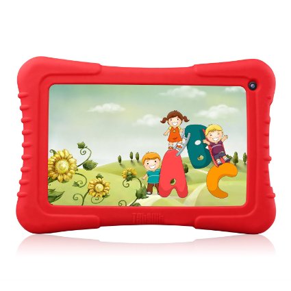 Dragon Touch 7-Inch Quad Core Android Kids Tablet IPS Display with Wifi and Camera and Games HD Kids Edition Zoodles Pre-Installed - Red Silicone