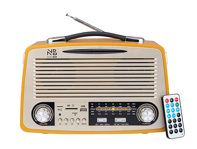 Noizzy Box Retro-XL FT-1700BT Vintage Style Speaker with MP3/MP4/FM/Bluetooth/AUX/TF Card/DSP Radio/USB (Golden)