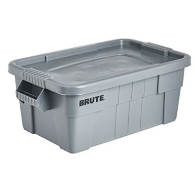 Rubbermaid Commercial FG9S3000GRAY Brute Tote with Lid 14-gallon Capacity Gray