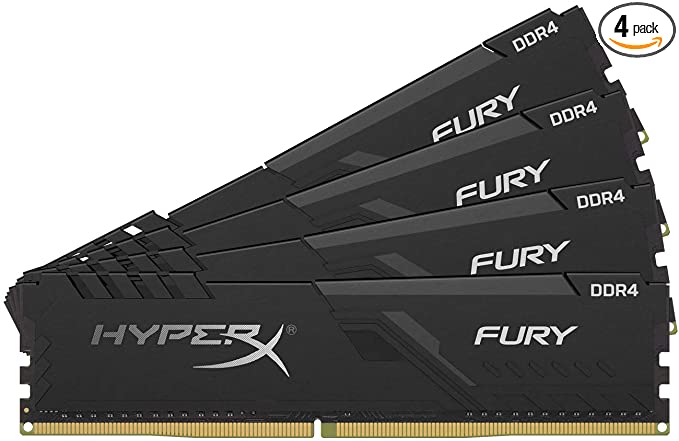 HyperX Fury 128GB 3200MHz DDR4 Ram CL16 DIMM (Kit of 2) Black Desktop Memory with low-profile heat spreader (HX432C16FB3K4/128)