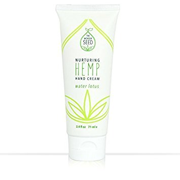 The Wonder Seed Hemp Hand Cream for Dry & Cracked Skin - Pure All Natural Organic Formula - Moisturizing Therapeutic Hand and Foot Care Healing Lotion - Proudly Cruelty Free (Water Lotus)