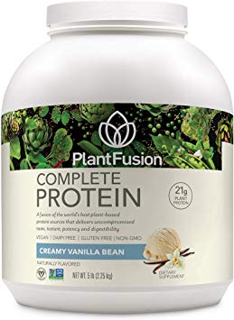 PlantFusion Complete Plant Based Pea Protein Powder | Dietary Supplement |Non-GMO, Vegan, Dairy Free, Gluten Free, Soy Free | Allergy Free w/Digestive Enzymes, Vanilla Bean, 5 Pound