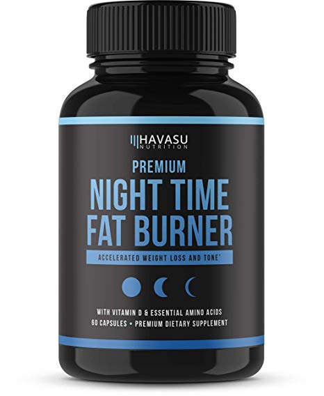 Night Time Weight Loss Pills with Premium Vitamin D, Green Coffee Bean Extract, White Kidney Bean Extract, L-Theanine, L-Tryptophan, Melatonin- Non Habit Forming PM Fat Burner & Metabolism Booster