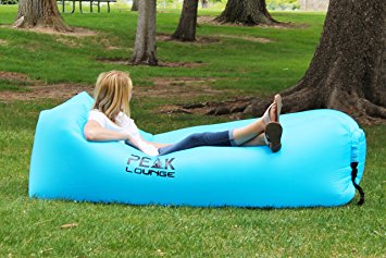 Inflatable Lounger by Peak Emporium- Large Portable Air Sofa Lounge Chair Great for Outdoors, Indoors, Backyard, Park, Beach, Camping, and Pool - Inflates in Seconds in Green, Pink, or Blue