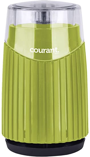 Courant Electric Coffee & spice Grinder, Stainless steel bowl and blades Grinds Coffee Beans & Spices, Green