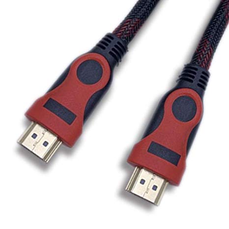 75 Ft HDMI Cable 3D Full HD TV v1.4, High Speed HDMI Cable with Ethernet, Audio Return (ARC) for Blu Ray, DVD, PS4, PS3, Xbox One, PC, HDTV, 24k Gold Plated, Braided Nylon Cable Cord Red-Black