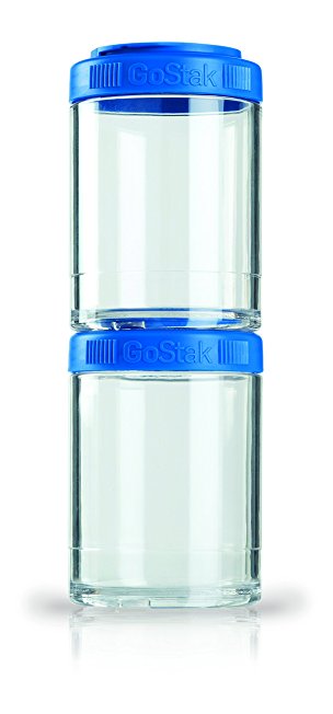 BlenderBottle GoStak Twist n' Lock Storage Jars, 150cc 2-Pak, Blue