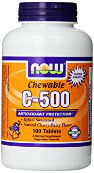 Now Foods C-500 Chewable, Cherry-Berry, Tablets, 100-Count